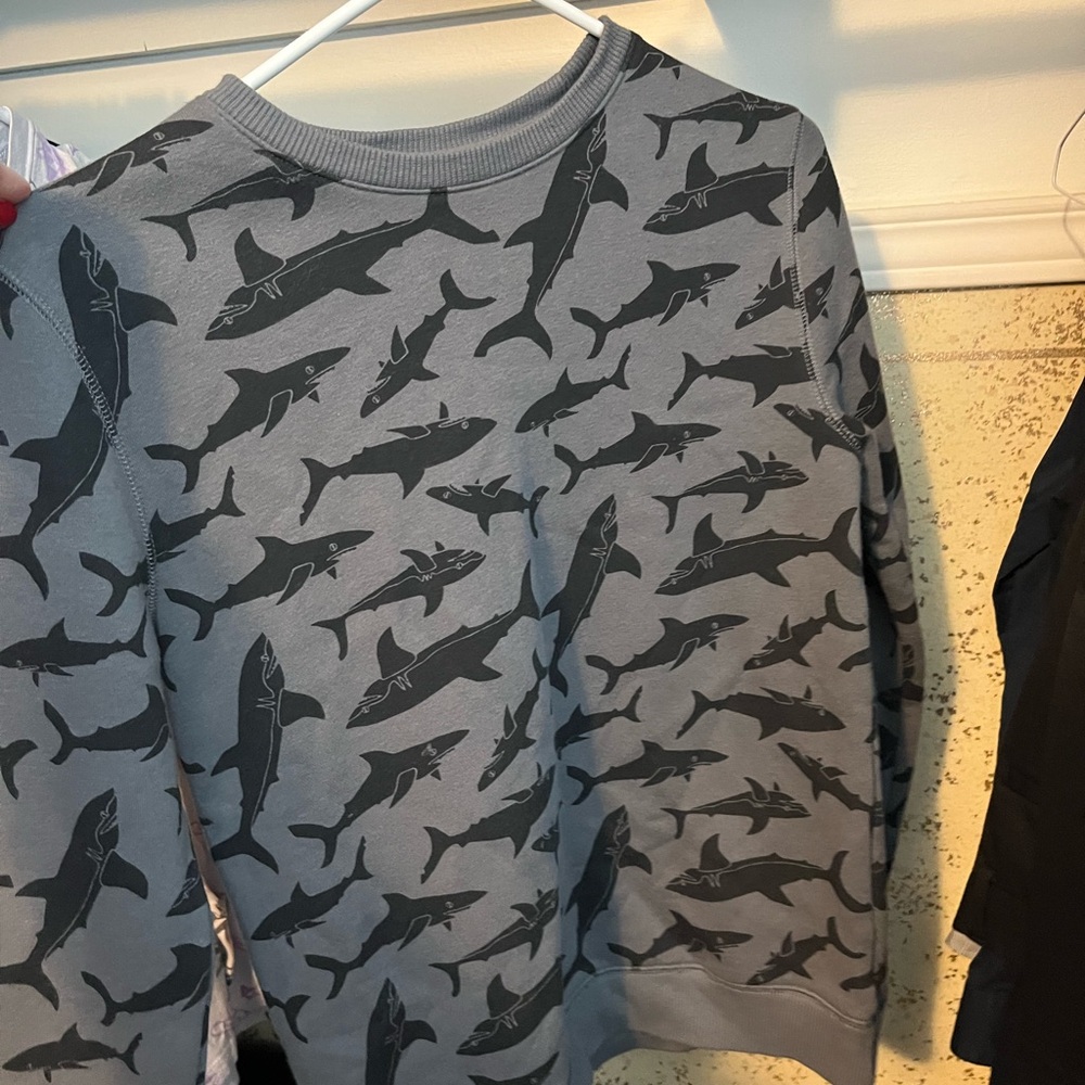 Shark Pattern Gray Sweater